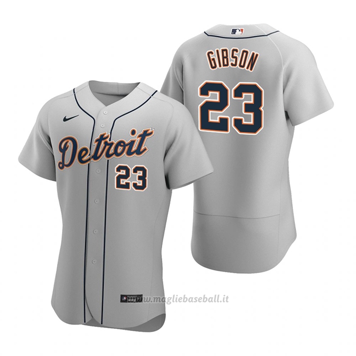 Maglia Baseball Uomo Detroit Tigers Kirk Gibson Autentico 2020 Road Grigio